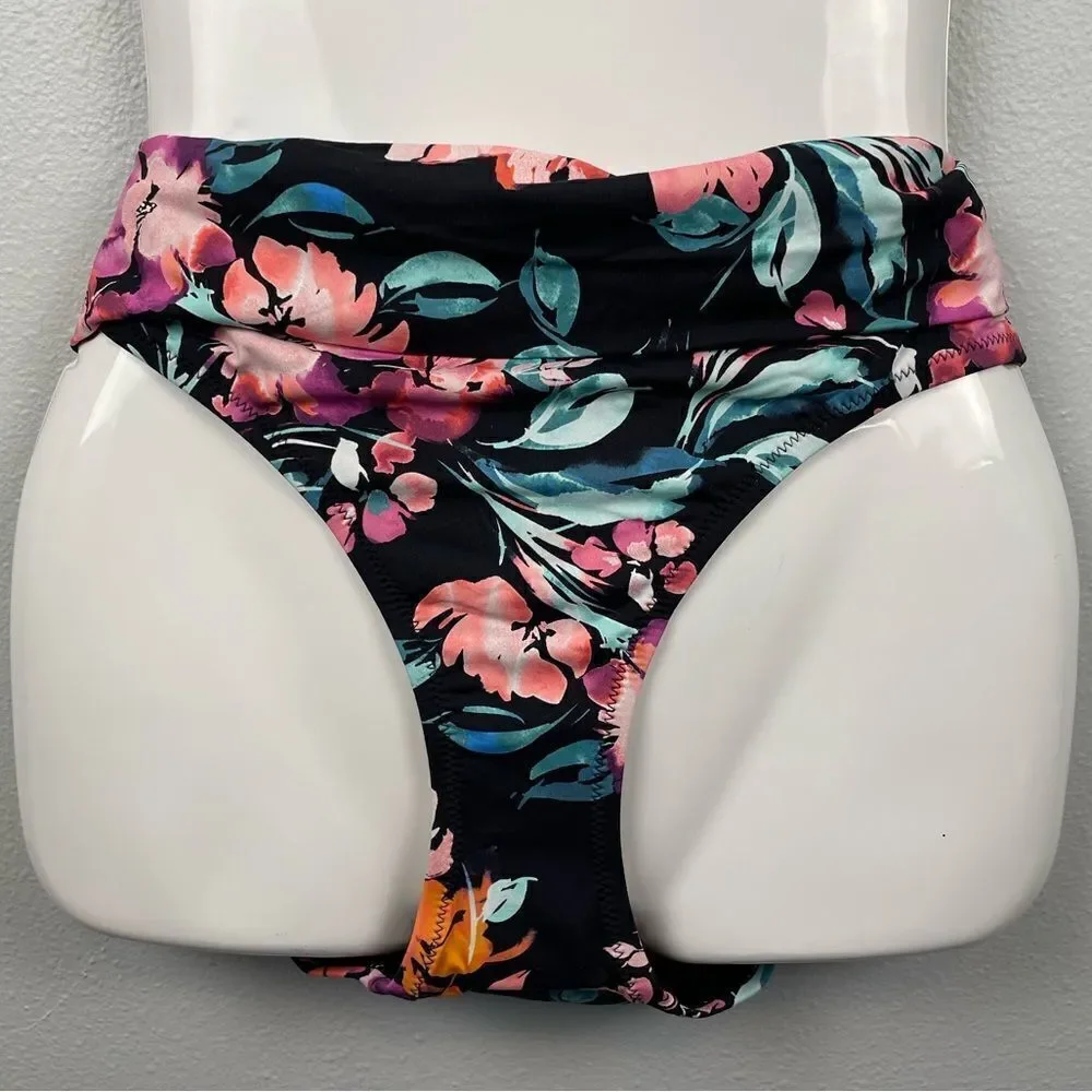 NWT Island Eacape Tahiti Floral High Waisted Bikini Bottoms Size 12